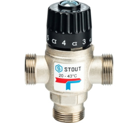 Термостатический смесительный клапан для систем отопления и ГВС 3/4 НР 20-43° STOUT SVM-0020-164320 в #WF_CITY_PRED# 1