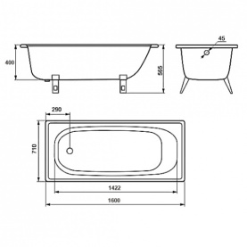 Ванна стальная Estap Classic 160x71 прямоугольная в #WF_CITY_PRED# 2