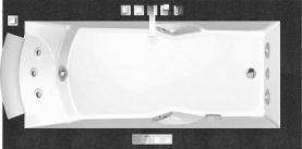 Ванна 180х90см SX со смес, дезинф. и подсветкой бел/хром/венге JACUZZI 9F43-344A в #WF_CITY_PRED# 0