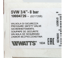 Предохранительный клапан вр 3/4 x 8 бар SVW 8 3/4 Watts 10004726(02.17.208) в #WF_CITY_PRED# 6
