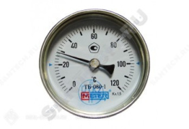 Термометр биметаллический Метер ТБ63 120C Дк 63 L=80 в #WF_CITY_PRED# 0