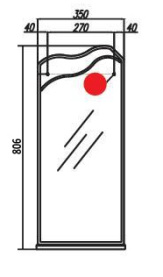 Зеркало Акватон "Колибри 45" 653-2 (лев)  (806*350*70)  без светильника в #WF_CITY_PRED# 2