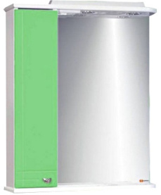 Шкаф-зеркало Домино Блик 60 Эл. левый (зеленый) в #WF_CITY_PRED# 0