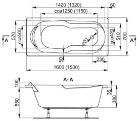 Акриловая ванна Vagnerplast Cavallo 170x75 прямоугольная VPBA170CAV2X-01 в #WF_CITY_PRED# 2