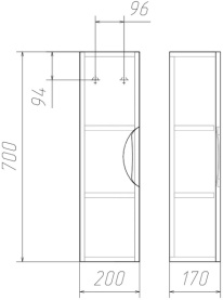 Шкаф модульный Домино Грация 20  левый/правый в #WF_CITY_PRED# 2