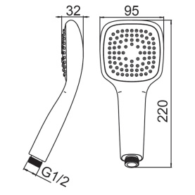 Лейка душевая (арт. SP80001) квадрат 95 мм 1-функц., Easy Clean (цв. уп.) Zollen в #WF_CITY_PRED# 2