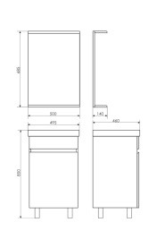 Тумба-умывальник Comforty "Астра-50" эбони светлый с раковиной Ringo50 F01 в #WF_CITY_PRED# 1