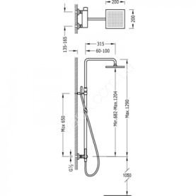 Душевая колонна Cezares PD-CAE-01-Cr с верхним и ручным душем для серий DOLCE и PEONIA в #WF_CITY_PRED# 1