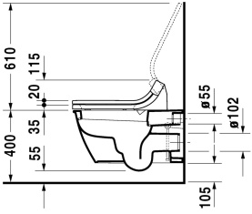 Унитаз подвесной Duravit Durastyle 370x620 мм 2537590000 с вертикальным смывом в #WF_CITY_PRED# 2
