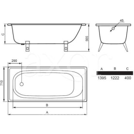 Ванна стальная Estap Classic-A 140x70 прямоугольная в #WF_CITY_PRED# 2