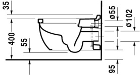 Унитаз подвесной Duravit Starck 3 37x62 2226590000 с вертикальным смывом, с креплением в #WF_CITY_PRED# 1