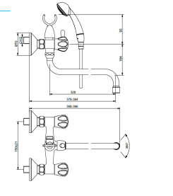 Смеситель для ванны Vidima Вит BA155AA 320 мм в #WF_CITY_PRED# 1