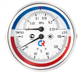 Термоманометр 80 мм, ТМТБ-31Т.1(0-120С)(0-0,4MPa)G12.2,5 ТИП - ТМТБ-31Т, температу РОСМА 00000002289 в #WF_CITY_PRED# 0