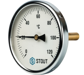 Термометр биметаллический с погружной гильзой. Корпус Dn 100 мм, гильза 75 мм STOUT SIM-0001-107515 в #WF_CITY_PRED# 0