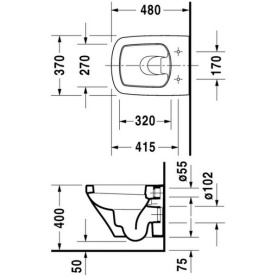 Унитаз подвесной Duravit Durastyle 370x480 мм 2539090000 компактный, с вертикальным смывом, без крепления в #WF_CITY_PRED# 1
