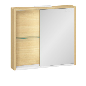 Шкаф зеркальный Уника 80, белый с дуб гальяно в #WF_CITY_PRED# 0