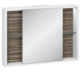 Шкаф зеркальный Белль 100, белый с макассар в #WF_CITY_PRED# 0