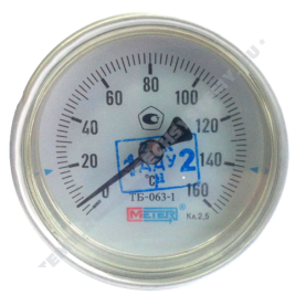 Термометр биметаллический Метер ТБ63 160C Д63 L=40 в #WF_CITY_PRED# 0