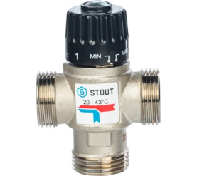 Термостатический смесительный клапан для систем отопления и ГВС 1 НР 20-43° STOUT SVM-0020-164325 в #WF_CITY_PRED# 1