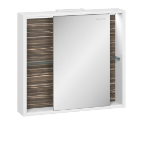 Шкаф зеркальный Белль 80, белый с макассар в #WF_CITY_PRED# 0