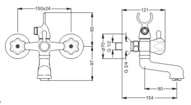 Смеситель для душа Vidima Вит BA154AA короткий круглый излив в #WF_CITY_PRED# 1