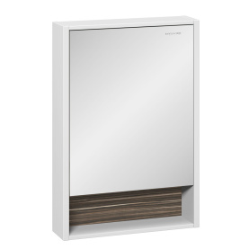 Шкаф зеркальный Белль 60, белый с макассар в #WF_CITY_PRED# 0