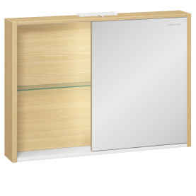 Шкаф зеркальный Уника 100, белый с дуб гальяно в #WF_CITY_PRED# 0