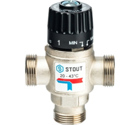 Термостатический смесительный клапан для систем отопления и ГВС 3/4 НР 20-43° STOUT SVM-0020-164320 в #WF_CITY_PRED# 2