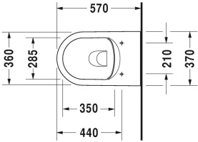 Унитаз подвесной Duravit ME by Starck 37x57 2529090000 безободковый с крепежем Durafix в #WF_CITY_PRED# 1