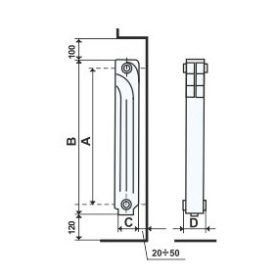 Радиатор биметаллический Global Style Extra 350 6 секций боковое подключение в #WF_CITY_PRED# 1