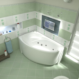 Ванна акриловая BAS Fantasy 150x88 левая  (ванна,каркас,слив-перелив) без гидромассаж в #WF_CITY_PRED# 2