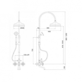 Душевая колонна Cezares LORD-CVD-03/24 со смесителем для ванны в #WF_CITY_PRED# 1