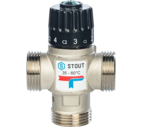 Термостатический смесительный клапан для систем отопления и ГВС 1 НР 35-60°С STOUT SVM-0020-166025 в #WF_CITY_PRED# 1