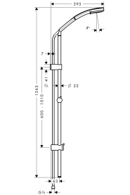 Душевая стойка Hansgrohe Croma 100 Vario/Unica'Reno Lift 1.05 м, 27811000 в #WF_CITY_PRED# 1