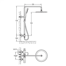 Душевая колонна Cezares SIESTA-CD-T-01 с термостатическим смесителем верхним и ручным душем в #WF_CITY_PRED# 1