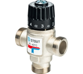 Термостатический смесительный клапан для систем отопления и ГВС 3/4 НР 20-43° STOUT SVM-0020-164320 в #WF_CITY_PRED# 0